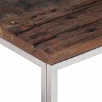 vidaXL Table basse argenté acier inoxydable et bois de mélèze massif