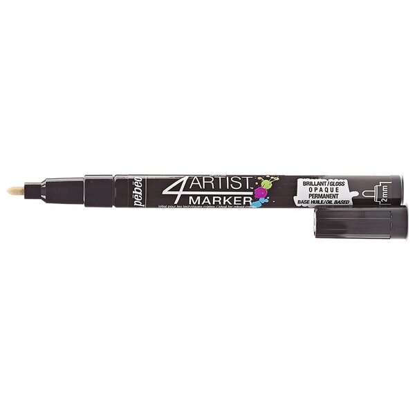 Marqueur peinture 4ARTIST pointe ogive 2 mm NOIR PÉBÉO