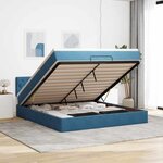 VidaXL Cadre de lit ottoman avec matelas bleu foncé 160x200 cm velours
