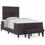 vidaXL Lit à ressorts avec matelas Marron foncé 120 x 200 cm tissu