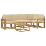 vidaXL Ensemble de canapés d'extérieur 6 pc Blanc et Beige