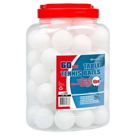 Get & go balles de ping-pong 60 pièces abs blanc