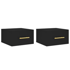 vidaXL Tables de chevet murales 2 Pièces noir 35x35x20 cm