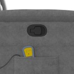 vidaXL Fauteuil inclinable de massage gris foncé tissu microfibre