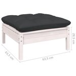 vidaXL Salon de jardin 10 Pièces avec coussins blanc bois de pin massif