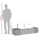 vidaXL Sofa de jardin 2 places avec coussins en polyrotin noir