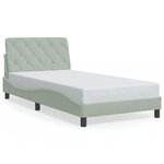 vidaXL Cadre de lit avec lumières LED gris clair 100x200 cm velours