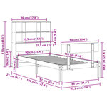 vidaXL Lit bibliothèque sans matelas blanc 90x190cm bois de pin massif