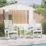 vidaXL Chaise Berçante de Jardin 3 Pièces Blanc 38 x 38 x 46 cm Plastique
