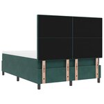 vidaXL Lit à ressorts avec matelas Vert foncé 160 x 200 cm tissu