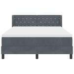 Lit à ressorts avec matelas vidaXL Gris foncé 140x200 cm Velours
