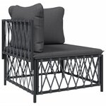 Salon de jardin meuble d'extérieur ensemble de mobilier avec coussins 5 pièces anthracite acier 02_0018298