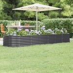 vidaXL Lit surélevé de jardin Acier enduit de poudre Anthracite