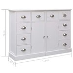 vidaXL Buffet avec 10 tiroirs Blanc 113x30x79 cm Bois