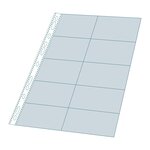 Sachet De 10 Pochettes Perforées Pour Cartes De Visite 10 Emplacements - Polypropylène Lisse 11/100e - A4 - Cristal - X 10 - Exacompta