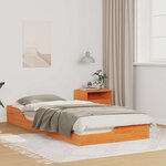 vidaXL Cadre de lit surélevé Marron cire 90 x 210 cm