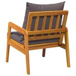 vidaXL Chaise de jardin avec coussin 2 Pièces Marron Bois d'acacia massif