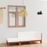 Vidaxl salon de jardin 3 pièces avec coussins bois d'acacia solide