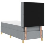 Lit à ressort vidaXL avec matelas et lumière LED Gris clair 80x200 cm Tissu
