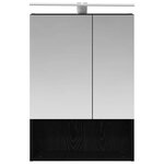 vidaXL Armoire Miroir de Salle de Bain Chêne noir 50 x 14 5 x 70 cm