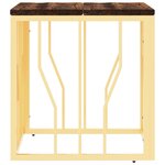 vidaXL Table basse doré acier inoxydable et bois massif récupération