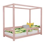 Lit cabane enfant BUNKY 80 x 160 rose pastel