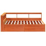 vidaXL Lit bibliothèque sans matelas cire marron 160x200 cm pin massif