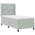 vidaXL Lit à Ressorts avec Matelas LED Gris clair 90 x 190 cm Velours