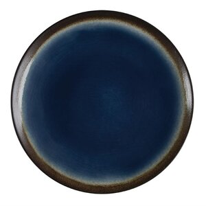 Assiette à tapas ronde 255 mm bleue - lot de 4 - olympia - grès