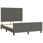 vidaXL Cadre de lit avec tête de lit Gris foncé 140x200 cm Velours