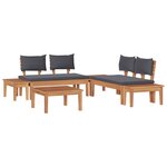 vidaXL Ensemble de banc de jardin 3 Pièces Marron et gris foncé et marron