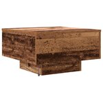 Table basse vidaXL avec lumières LED en bois vieilli 55x55x31 cm