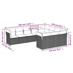 vidaXL Salon de jardin 10 Pièces avec coussins noir résine tressée
