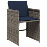 vidaXL Ensemble à manger de jardin 11 Pièces coussins gris résine tressée