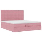 vidaXL Cadre de lit ottoman avec matelas rose 200x200 cm velours
