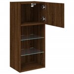 vidaXL Meubles TV avec lumières LED 2 Pièces chêne marron 40 5x30x90 cm