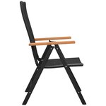 vidaXL Ensemble à manger de jardin 9 Pièces noir et marron