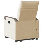 vidaXL Fauteuil inclinable de massage électrique Crème Tissu