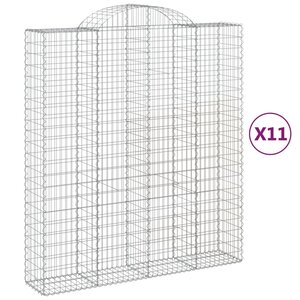 vidaXL Paniers à gabions arqués 11 Pièces 200x50x220/240 cm Fer galvanisé