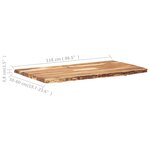 vidaXL Dessus de table Bois d'acacia massif 118x(50-60)x3 8 cm