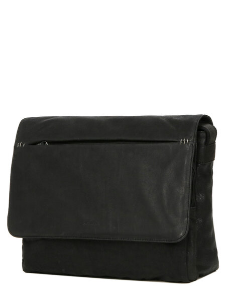 Besace homme classic  en cuir - KATANA - L36.5 x H30.0 x P11.5 cm - 21164-Noir