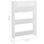 vidaXL Armoire à chaussures murale Blanc 60x18x90 cm Aggloméré