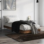 vidaXL Cadre de lit chêne fumé 75x190 cm bois d'ingénierie