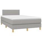 vidaXL Sommier à lattes de lit matelas LED Gris clair 120x200 cm Tissu