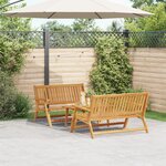 vidaXL Chaises de jardin avec table 3 Pièces en bois d'acacia massif