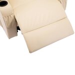 vidaXL Fauteuil à bascule de massage Crème Similicuir