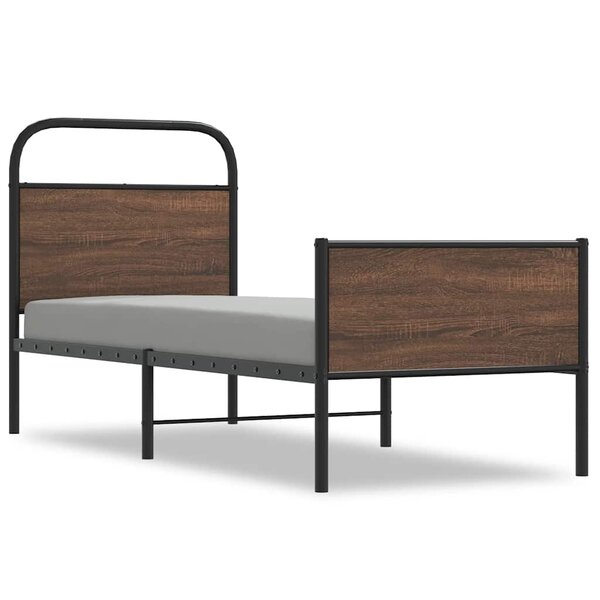 vidaXL Cadre de lit sans matelas 80x200cm chêne marron bois ingénierie