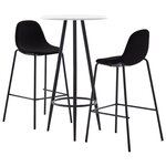 vidaXL Ensemble de bar 3 Pièces Tissu Noir