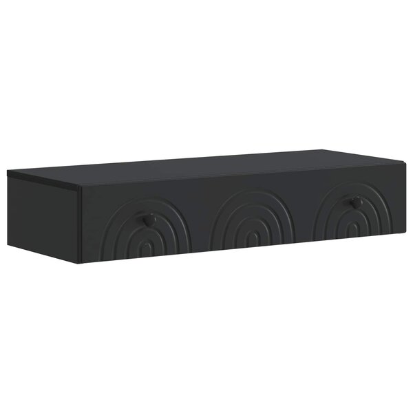 vidaXL Table d'appoint murale Noir 87 5 x 34 5 x 17 cm