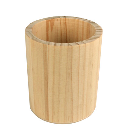 Pot à crayons en bois diam. 8 5 cm  haut. 10 cm